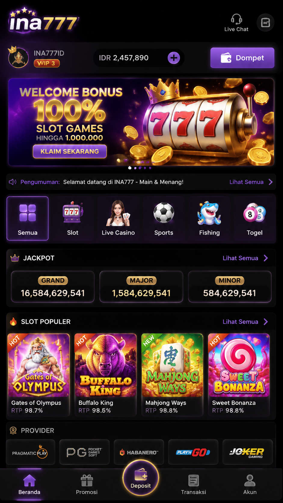 Screenshot 1 ina777